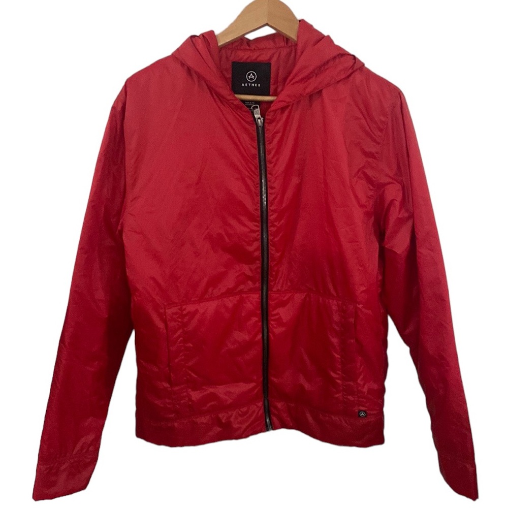 Aether Eco Space Hoodie lightweight jacket in poppy size M